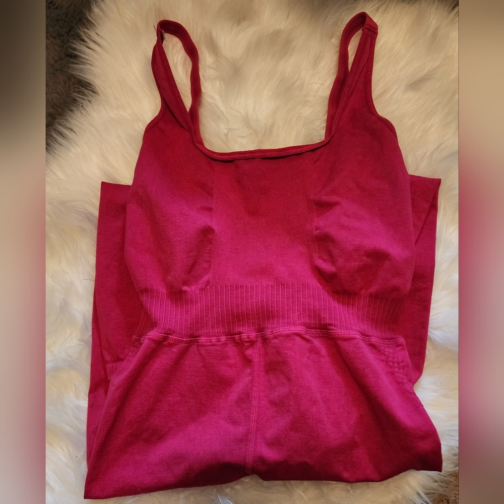 Fuscia Free People Movement Good Karma Onsie M/L